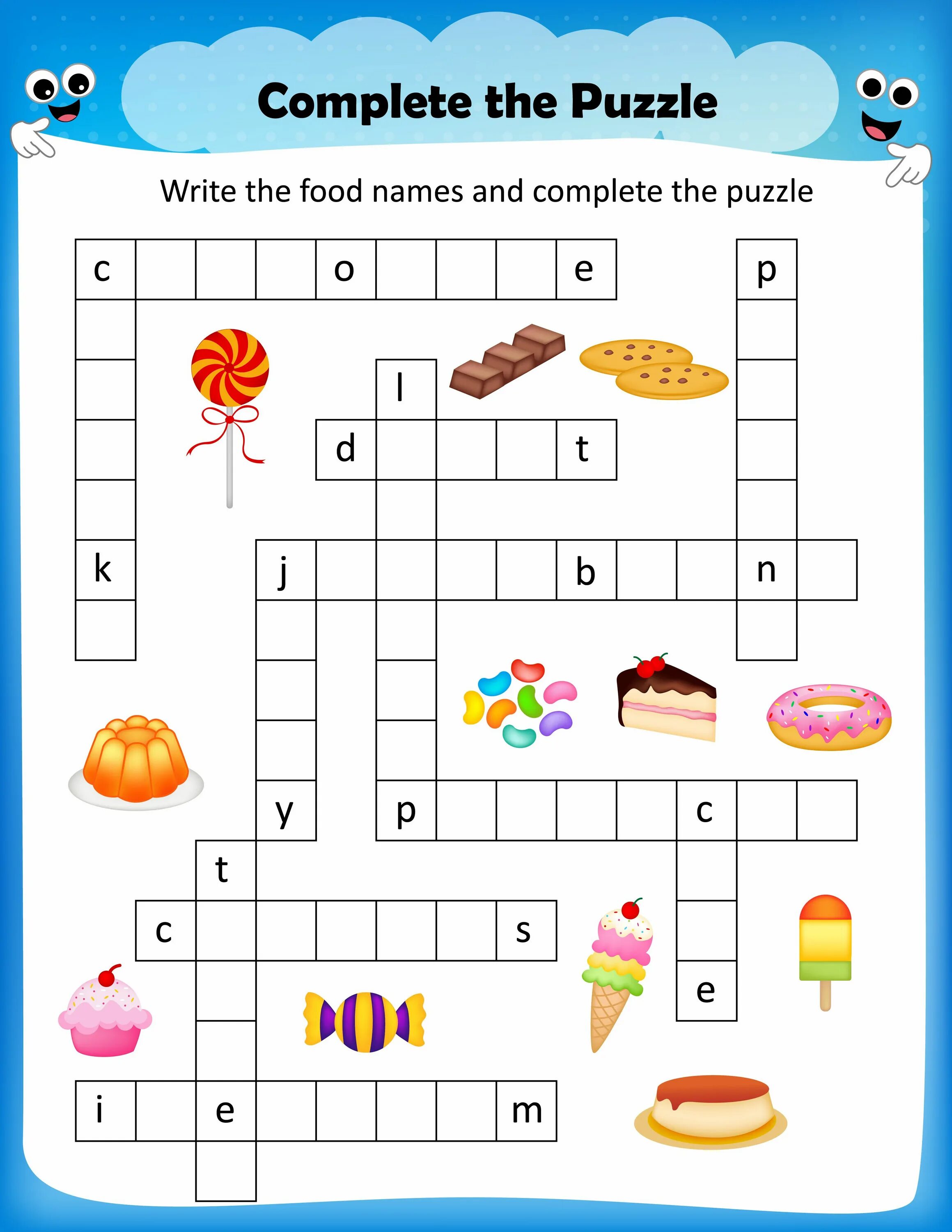 1 complete the puzzle. Кроссворд на английском. word puzzle для детей. кроссворд на тему еда на английском. crosswords in english for children.