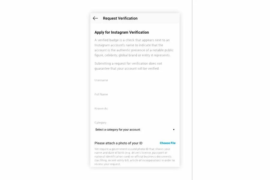 Account verification requested