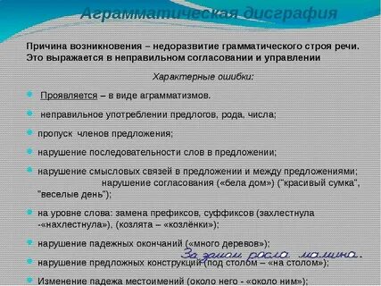 Дислексия и дисграфия в начальной