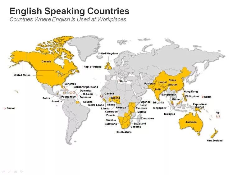 Карта стран где говорят на английском языке. Страны в которых говорят на английском языке на карте. Карта English speaking Countries.