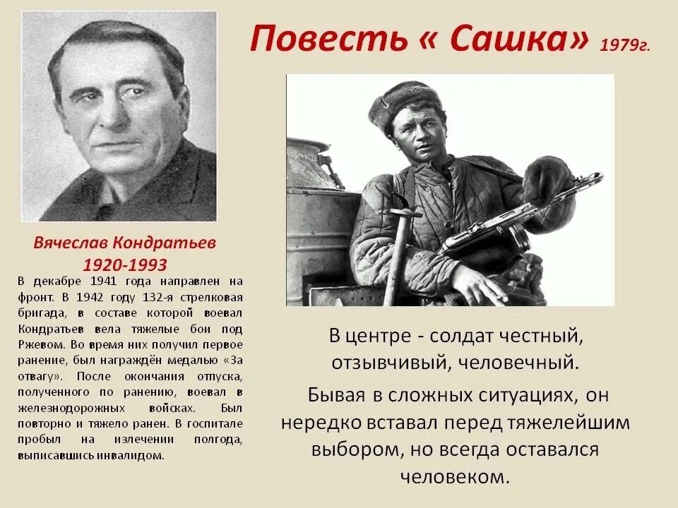 Сашка повесть Кондратьева.