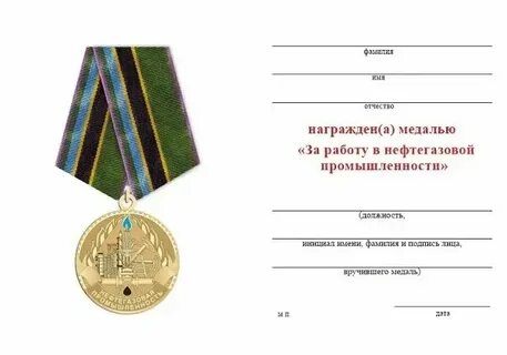 Награда за успехи в нефтегазовой отрасли