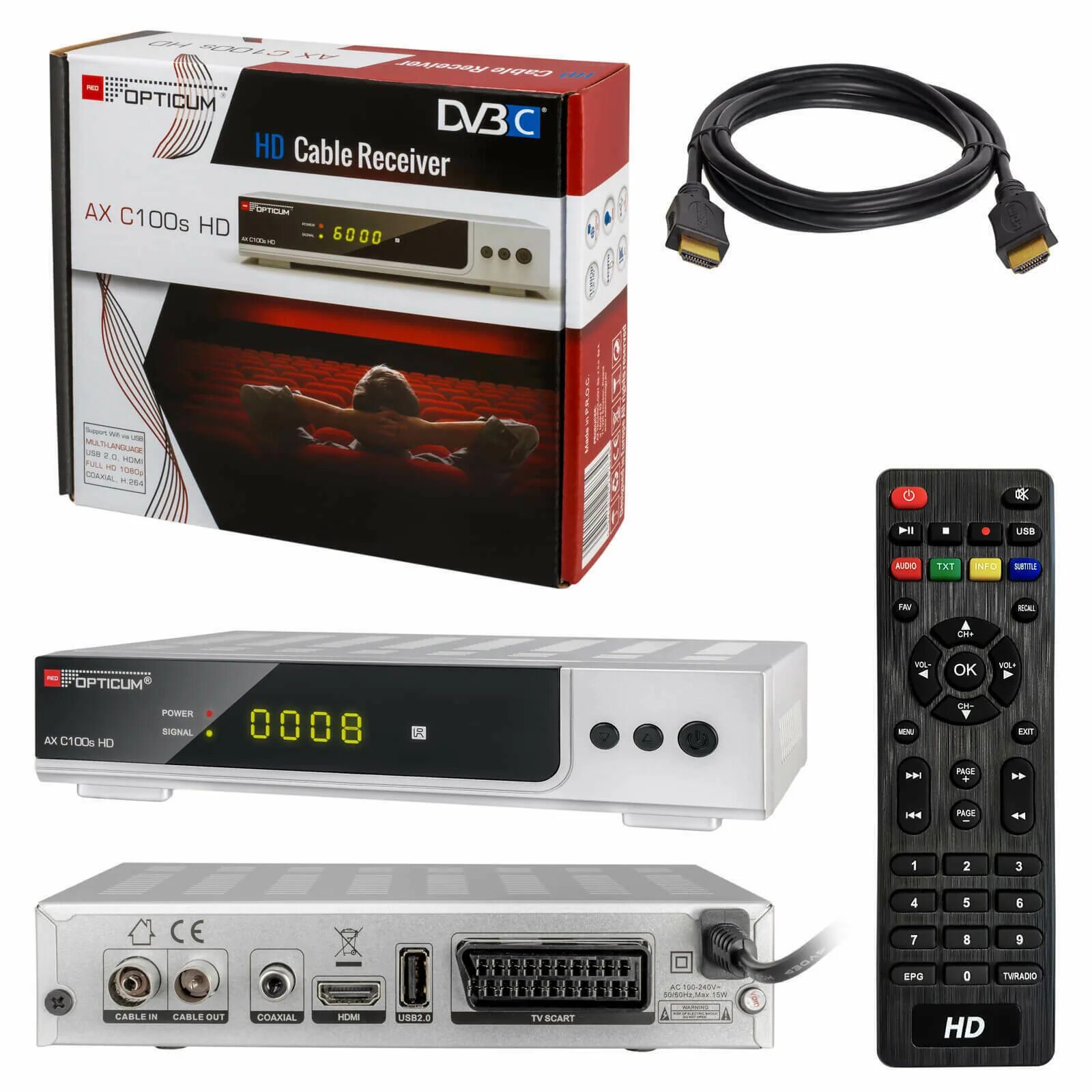 Кабельный тюнер DVB-C. Усилитель AX-c20u. Диджитал кабель ресивер. Приставка PVR.