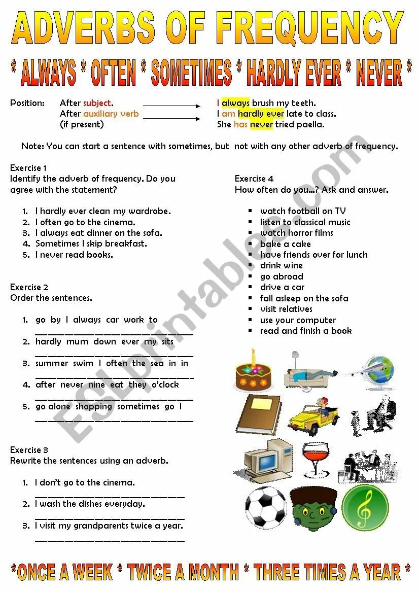 Adverbs of frequency exercises. Adverbs of frequency exercises