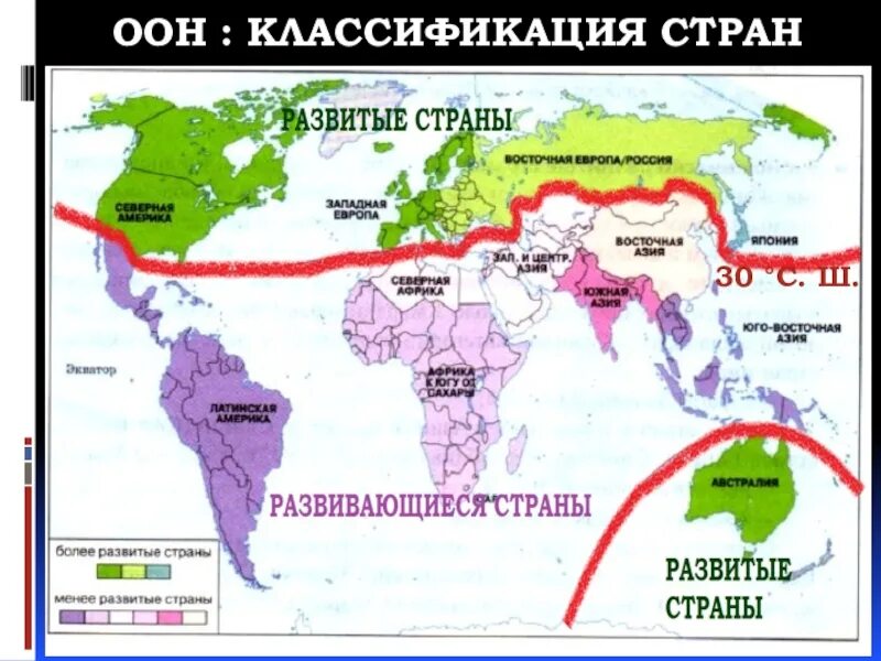 Какие страны развиваются интенсивно. Классификация стран ООН на карте. Развитые и развивающиеся страны карта. Развивающиеся страны классификация ООН.