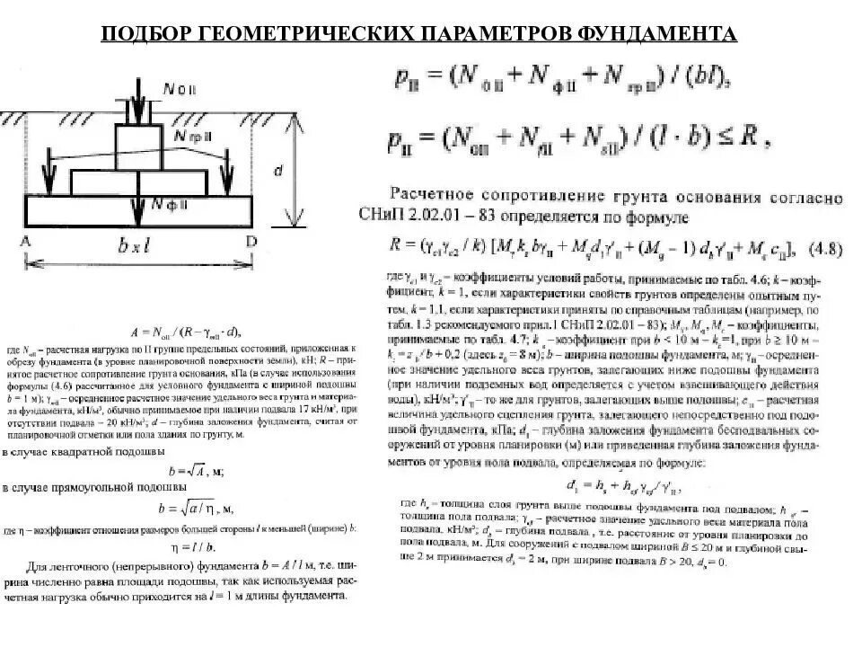 Формула расчетного сопротивления грунта под подошвой фундамента. Расчетное сопротивление грунтов основания формула. Расчетное сопротивление фундамента формула. Расчетное сопротивление грунта под фундамент. Определение подошвы фундамента