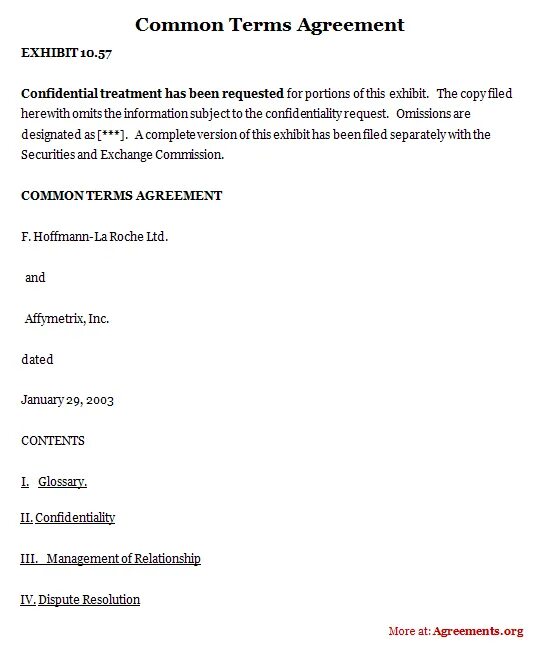 Agreement. Terms used in the Agreement. Payment terms in Agreement. Common Terminal.