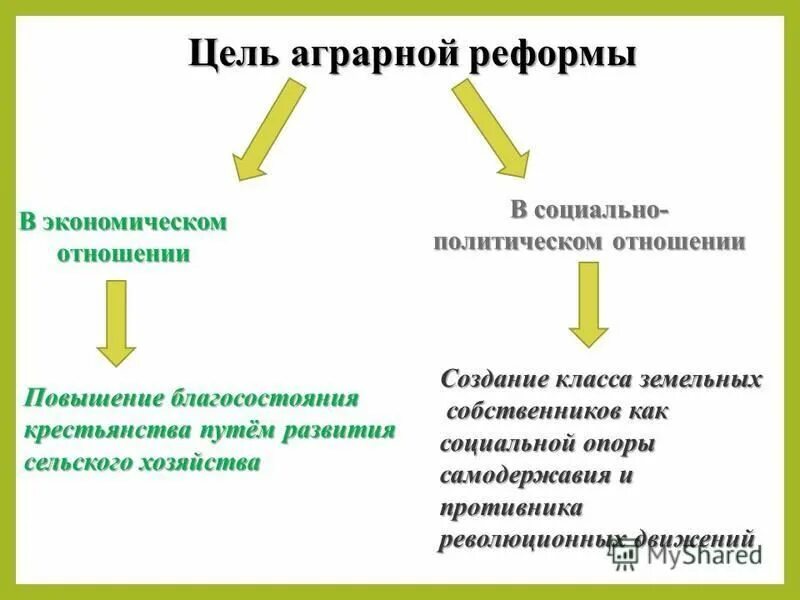 Цели аграрной реформы. Цели аграрной реформы столыпина. Цель аграрной реформы александра 2. Цели столыпинской реформы. Цели столыпинской аграрной реформы.