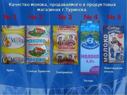 В магазине продается разное молоко