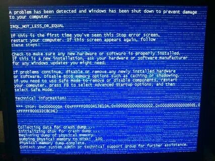 Синий экран problem has been detected