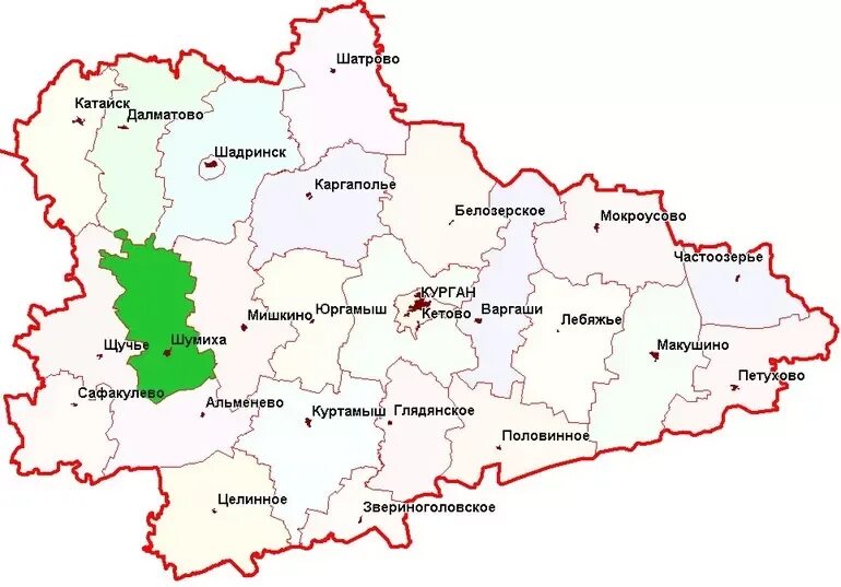 Карта Курганской области с районами. Карта Курганской области по районам. Курган карта области. Курганская обл карта с районами.
