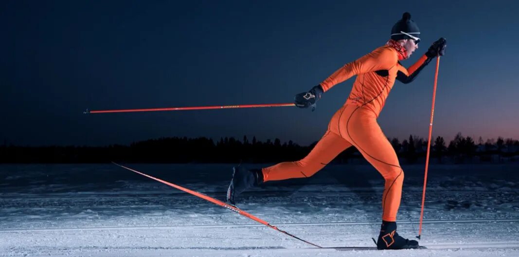 Running skiing