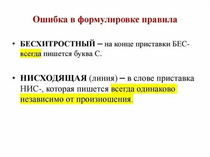 Приставка нис всегда пишется одинаково независимо