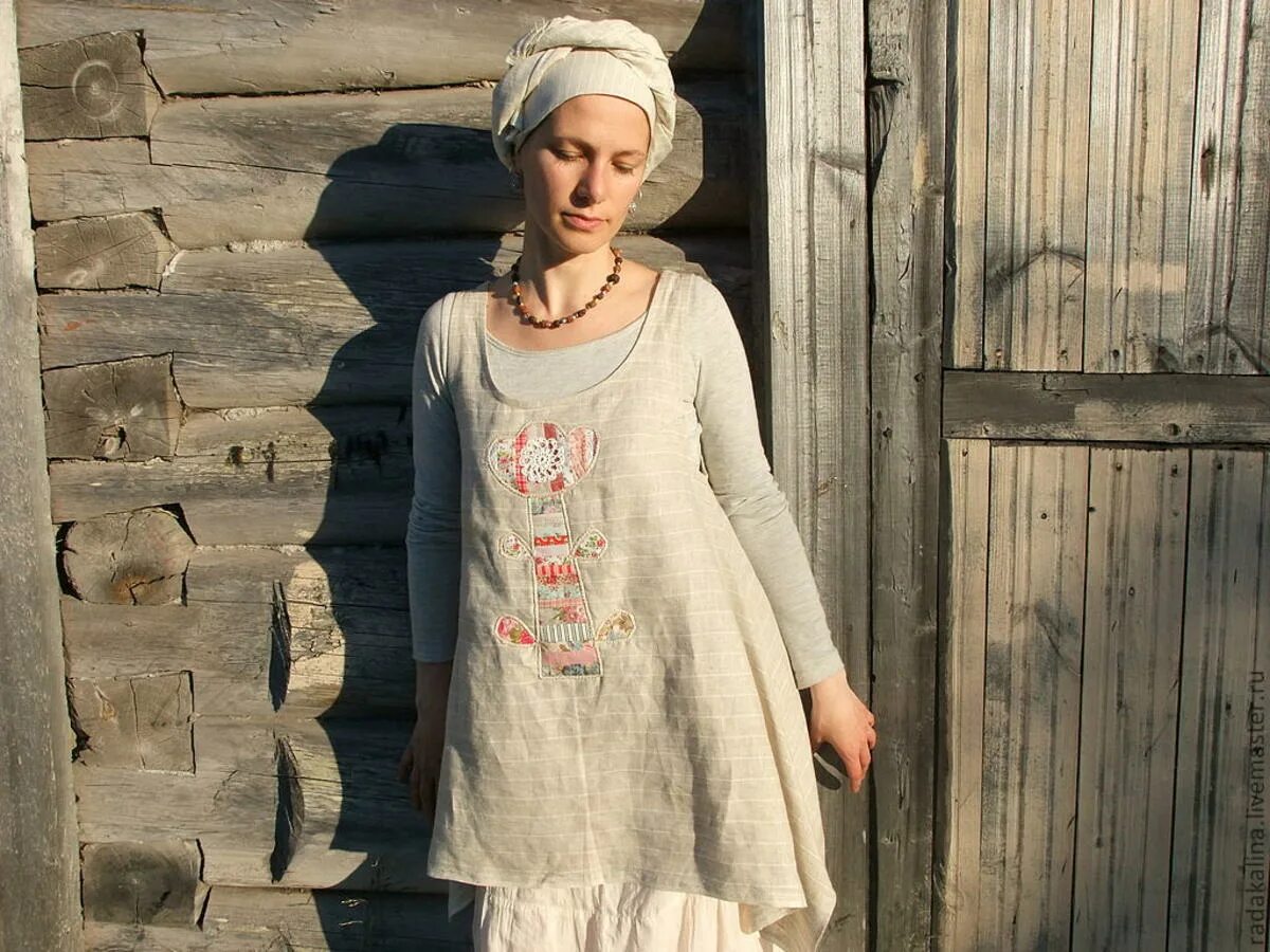 Деревенское платье. Вещи из льна. Одежда из льняной ткани. Льняная одежда для женщин.