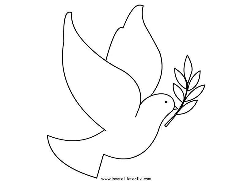 Descending Dove Outline Free download on ClipArtMag