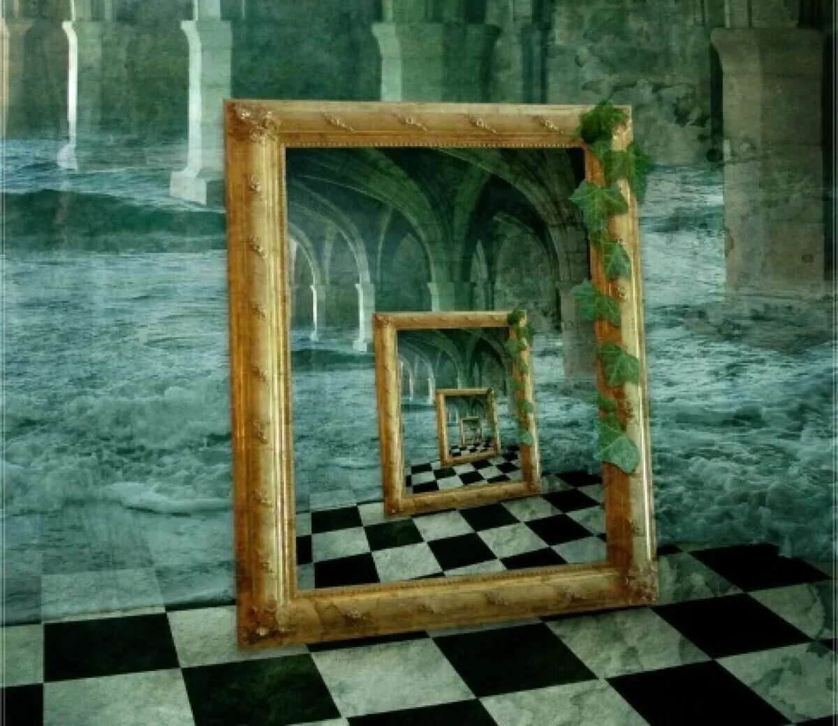 Инсталляция с зеркалами. Cosmic buddha. Зеркальная дзен. Отражение в воде. Природные оптические иллюзии.