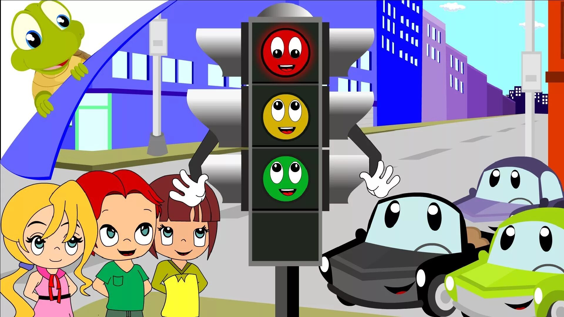 Веселый трафик. Светофор для детей. Дорожное движение. Светофорик для детей.