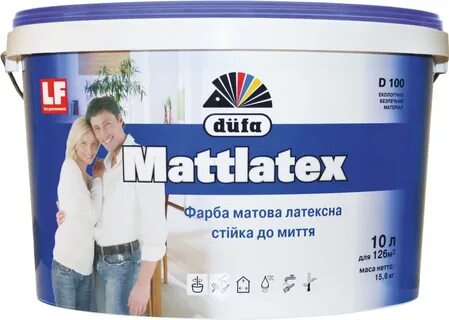 Краска матовая латексная dufa 10 л