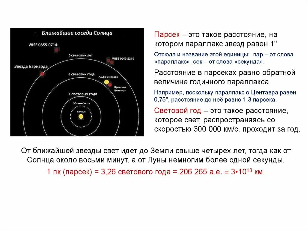 Расстояние до первой звезды