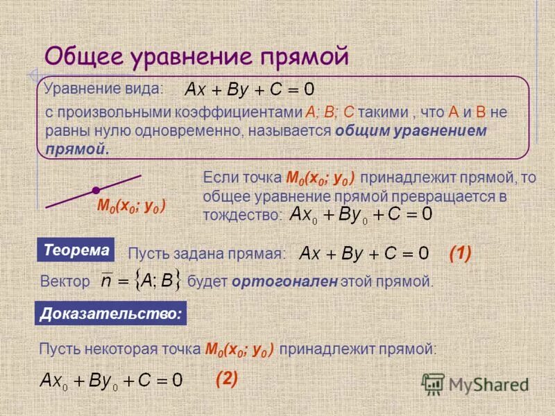 Как из канонического уравнения получить общее. Уравнение прямой 9 класс геометрия. общее уравнение прямой на плоскости. прямая на плоскости общее уравнение. общий вид уравнения прямой на плоскости.