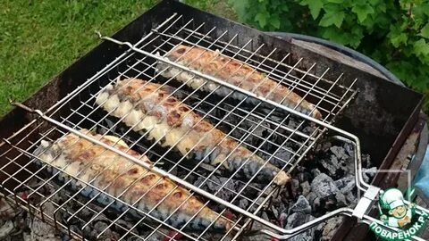 Шашлык скумбрия на мангале на решетке рецепт