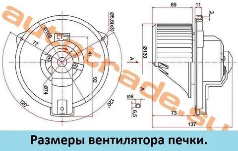 Размер моторчика печки