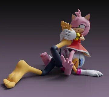 3D Amy and Rouge wrestling. 