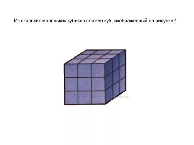 Куб изображенный на рисунке. Куб из маленьких кубиков. Сколько кубиков изображено на рисунке. Из скольких маленьких кубиков сложен куб изображённый на рисунке.