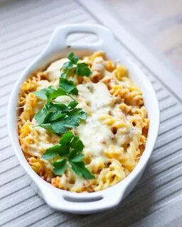 Запеканка из макарон и куриного филе