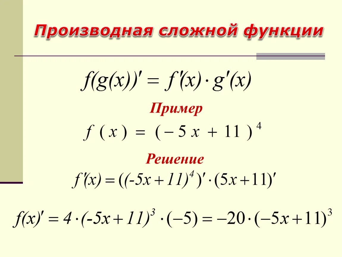 Сложная функция производная f x. Как найти производную сложной функции. Как решать сложные производные функции. Производная сложной функции. Формула нахождения производной сложной функции.