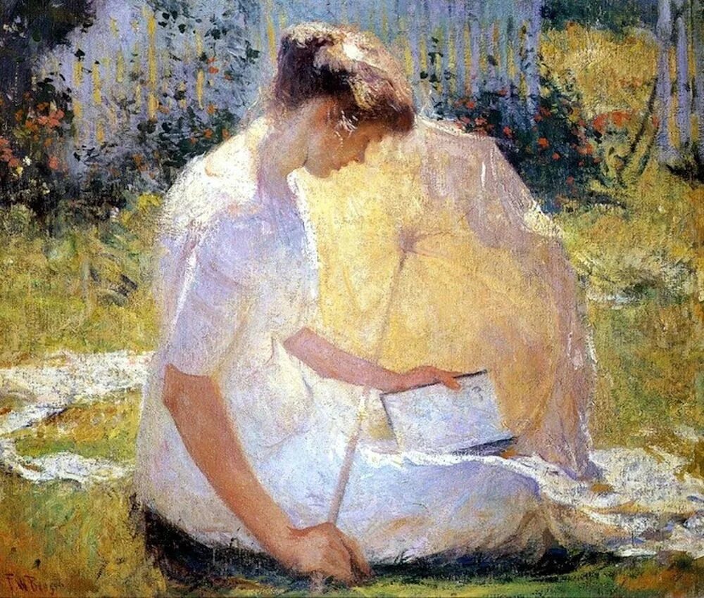 Художники импрессионисты. Фрэнк Бенсон (1862—1951). Живопись Frank Weston Benson. Бенсон Франк Уэстон (1862—1951). Фрэнк Бенсон (Frank Weston Benson 1862-1951). "Напротив неба", 1.