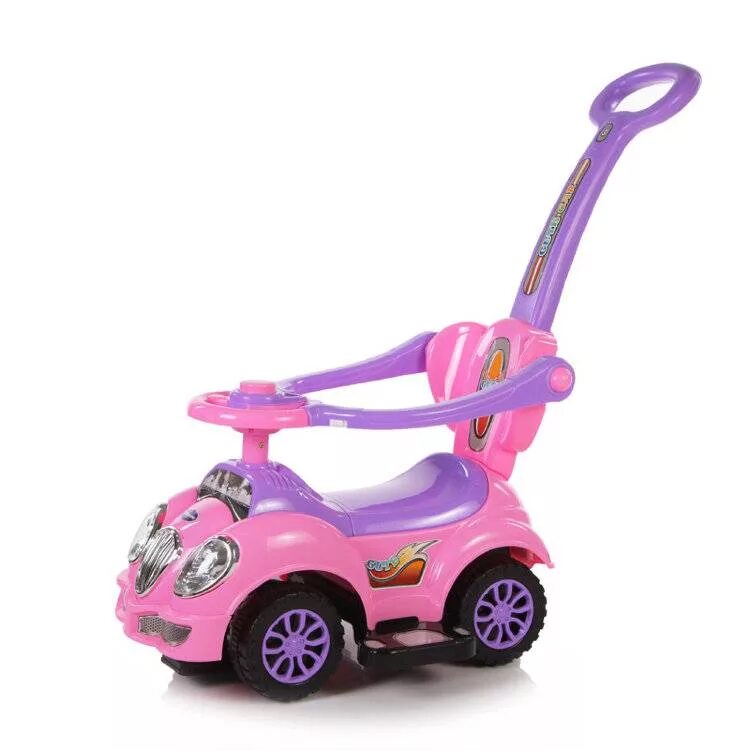 Машинки каталки с ручкой. Каталка Babycare цвет: розовый. Машинка-каталка, толокар, пушкар. Каталка-толокар Baby Care cute car (558) со звуковыми эффектами.