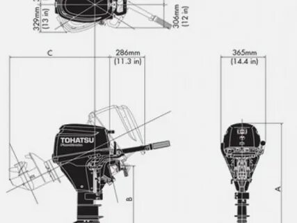 Размеры лодочного мотора 9.8
