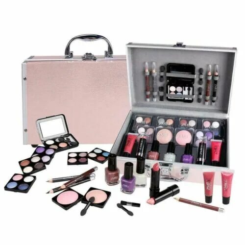 SHANY Carry All Makeup Train Case with Pro Makeup, Reusable Aluminum Train Case 