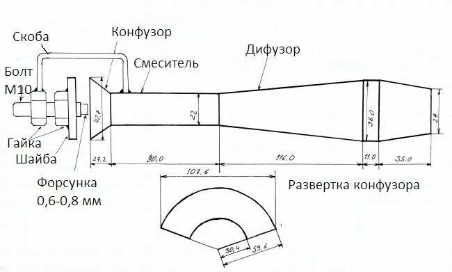 Инжекционная газовая горелка для Горна чертежи своими руками. Инжекционная газовая горелка для Горна чертежи. Горелка Кузнецова чертежи инжекционная газовая. Инжекционная газовая горелка чертежи.