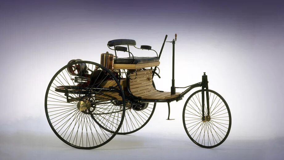 Что представлял собой первый автомобиль. Первый Мерседес Бенц 1886. Benz Patent-Motorwagen 1886.