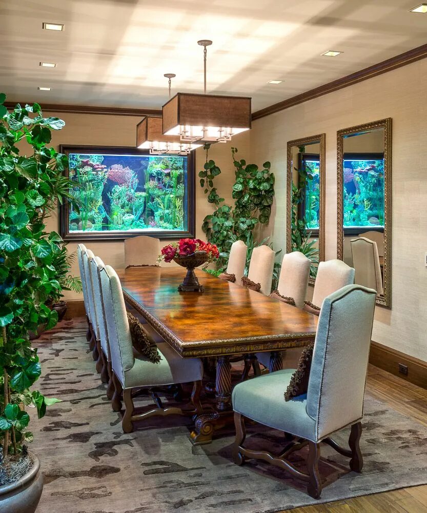 Аквариум в дизайне ванной комнаты