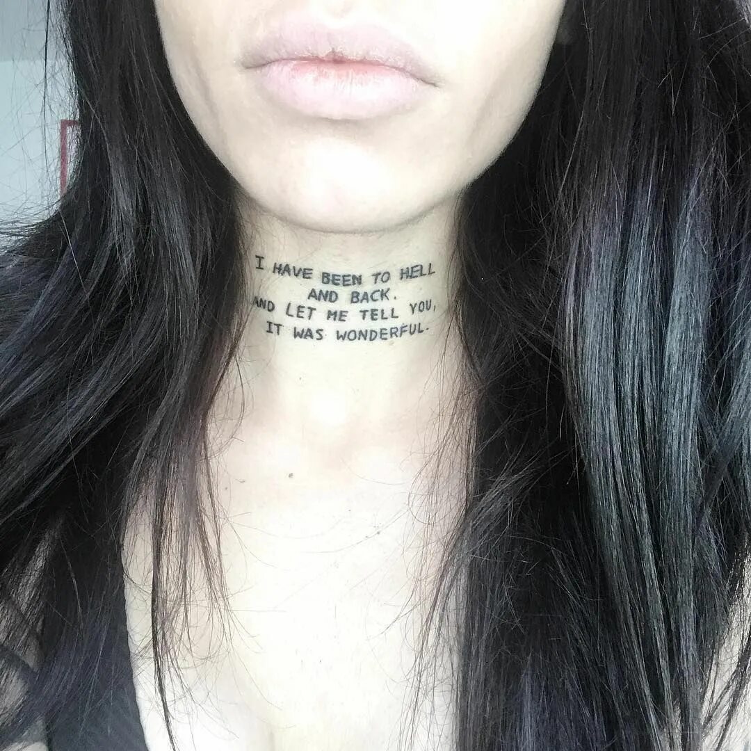 Let me just tell you. Тату на горле. Тату на горле надпись. Татуировки на горло женские. Тату на горле для девушек.