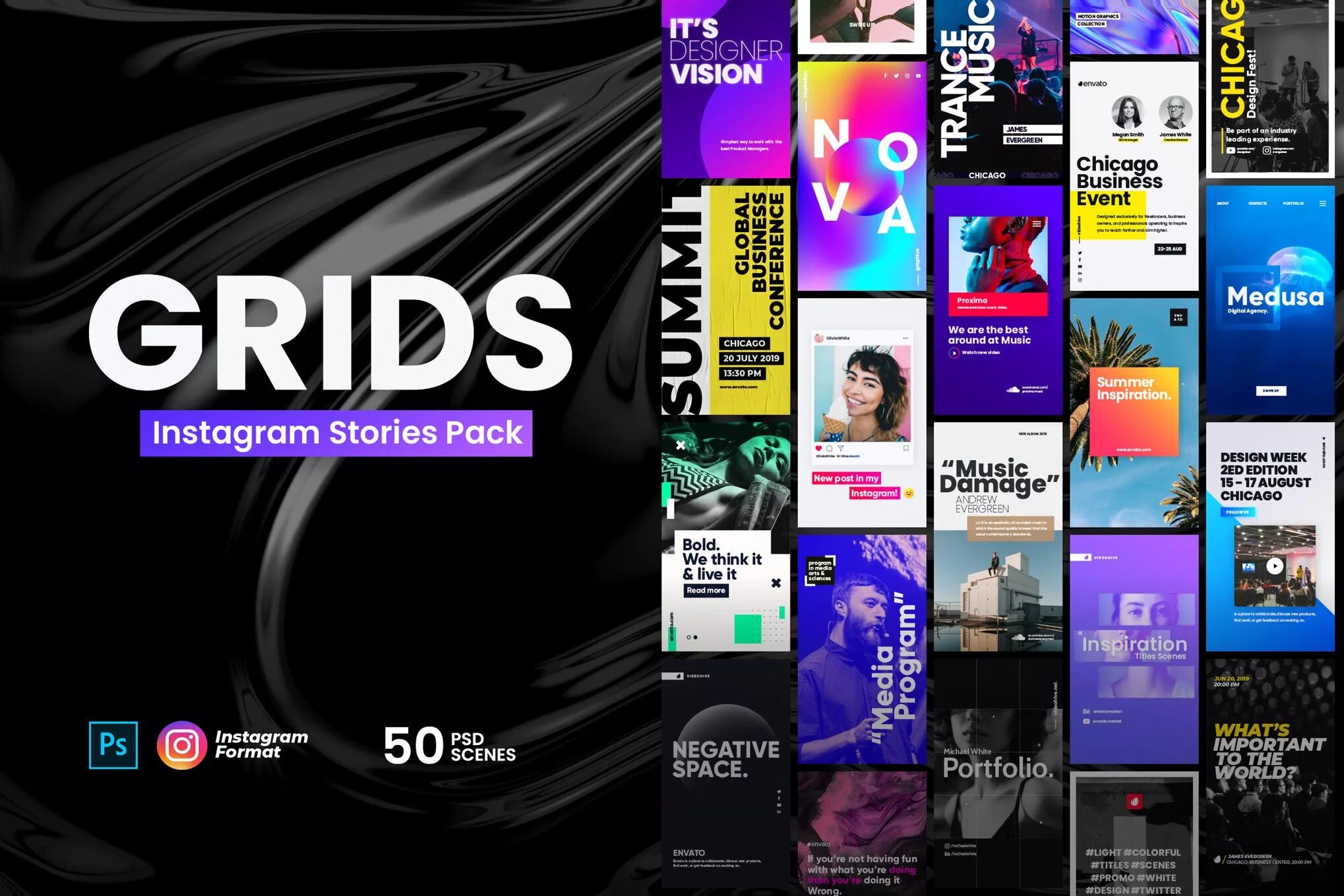 Grids for Instagram. Instagram Grid. Stories PSD. Instagram stories PSD. Packed stories