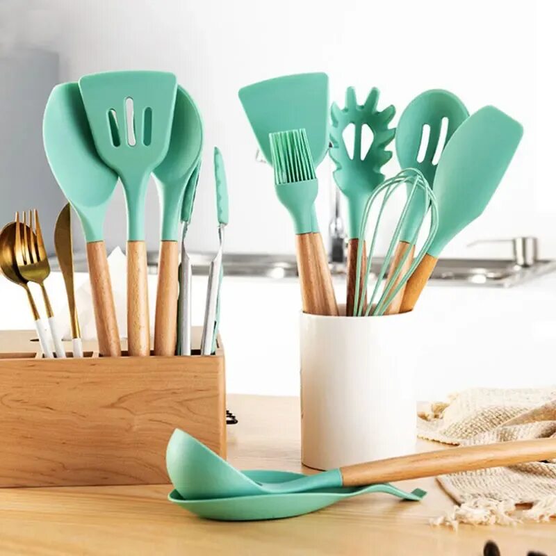 Silicone Kitchen Utensils набор. Кухонный набор Kitchen Tool Set. Kitchen Utensils набор лопаток из 11 штук. Silicone Utensils Kitchen Set кухонные принадлежности.