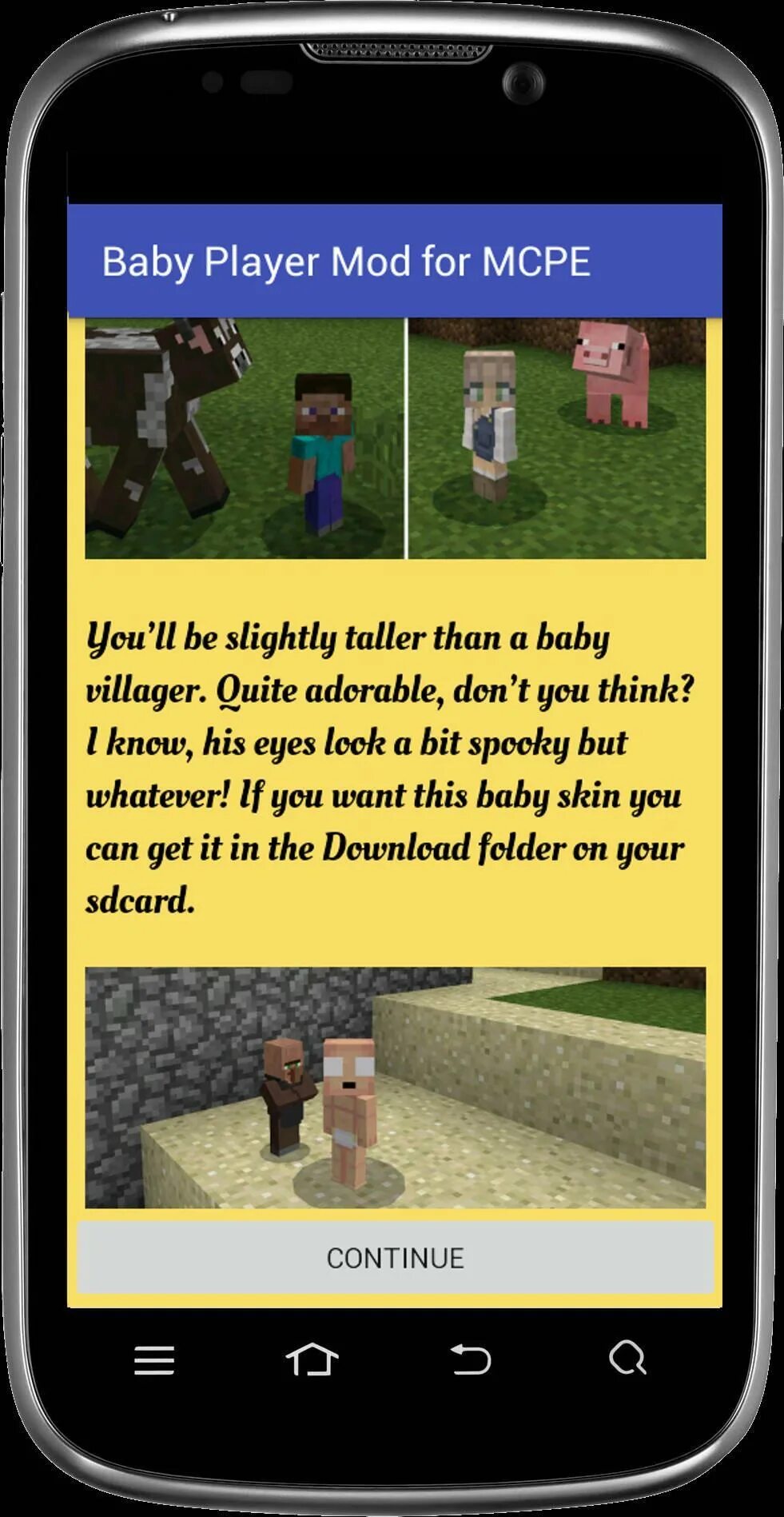 Baby Player Mod for MCPE. Play Mod app. Baby Mods Minecraft app.