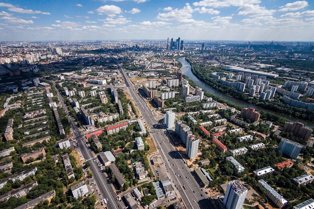 Район Хорошево Мневники с высоты птичьего полета. Москва. Москва с птичьего полета. Центр Москвы с высоты птичьего полета.