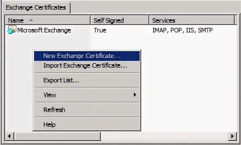 Exchange certificates