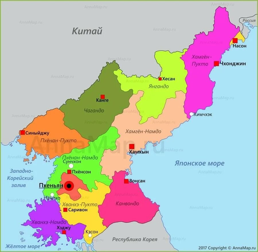 Покажи на карте северную корею. Северная Корея политическая карта. Северная Корея на карте. Административно-территориальное деление КНДР. Провинции КНДР на карте.