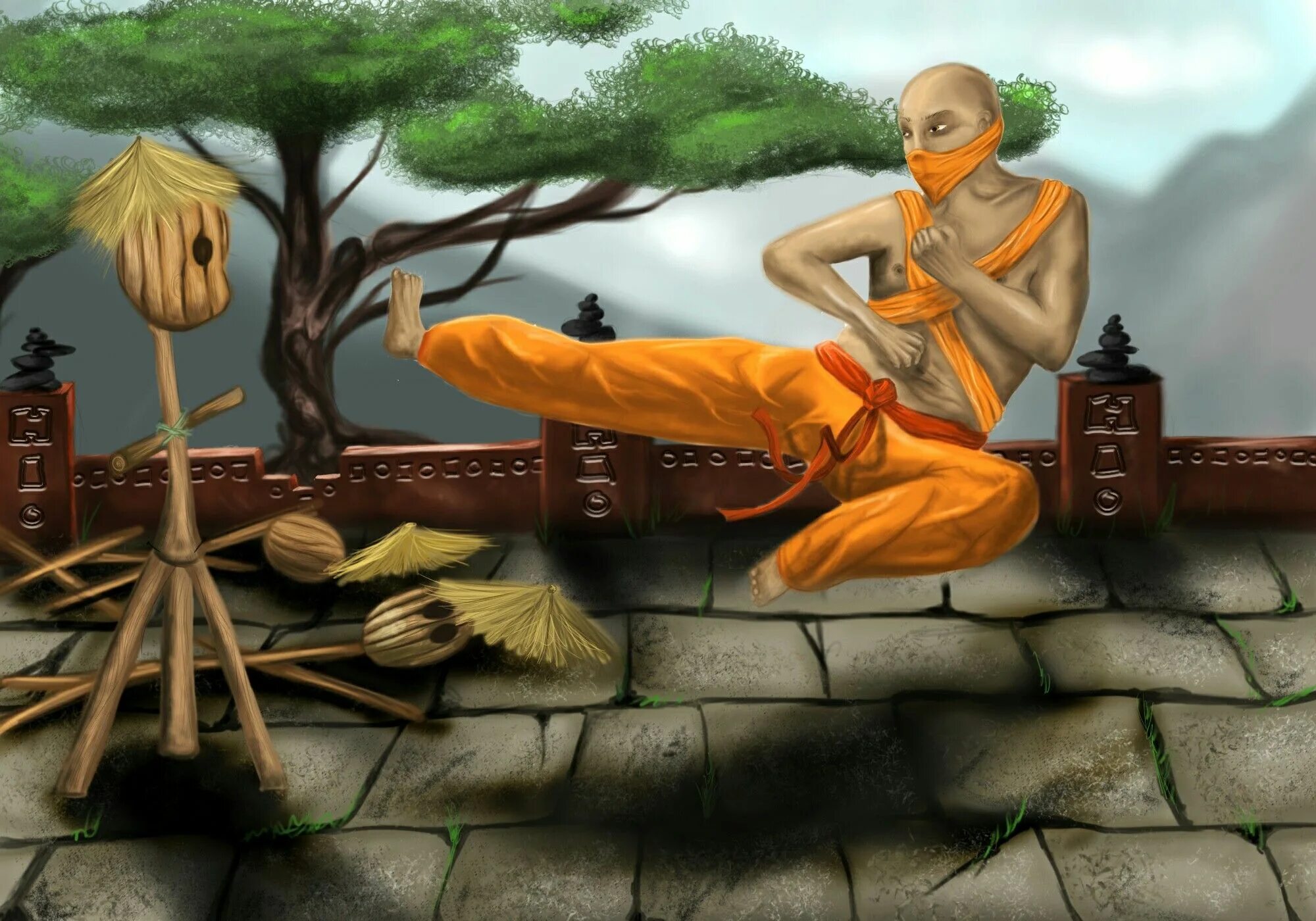 Рассказ монах в новых штанах. Монах арт. Монах Шаолинь арт. Злой монах. Мальчишка монах арт.