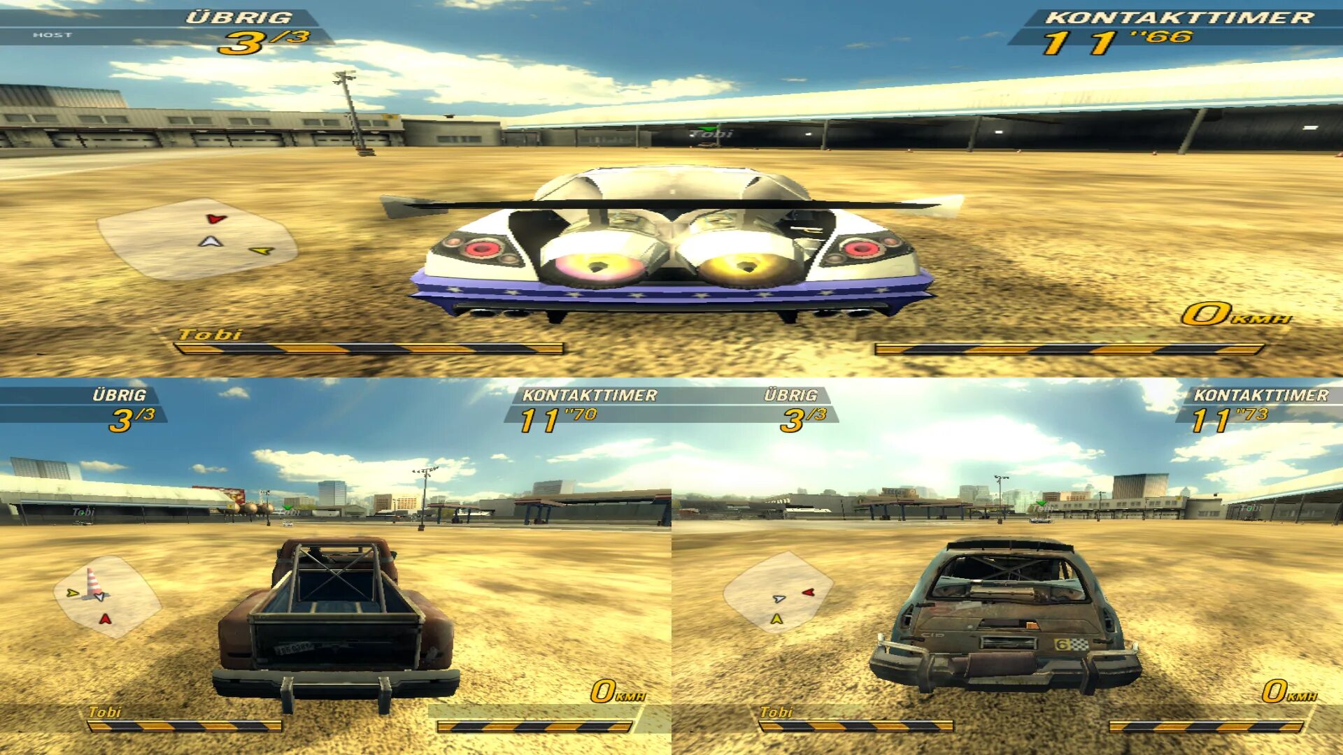 Flatout 2 разрешение экрана. Флатаут 2 сплит скрин. flatout 2 сплит скрин иксбокс 360. flatout 1 геймплей.