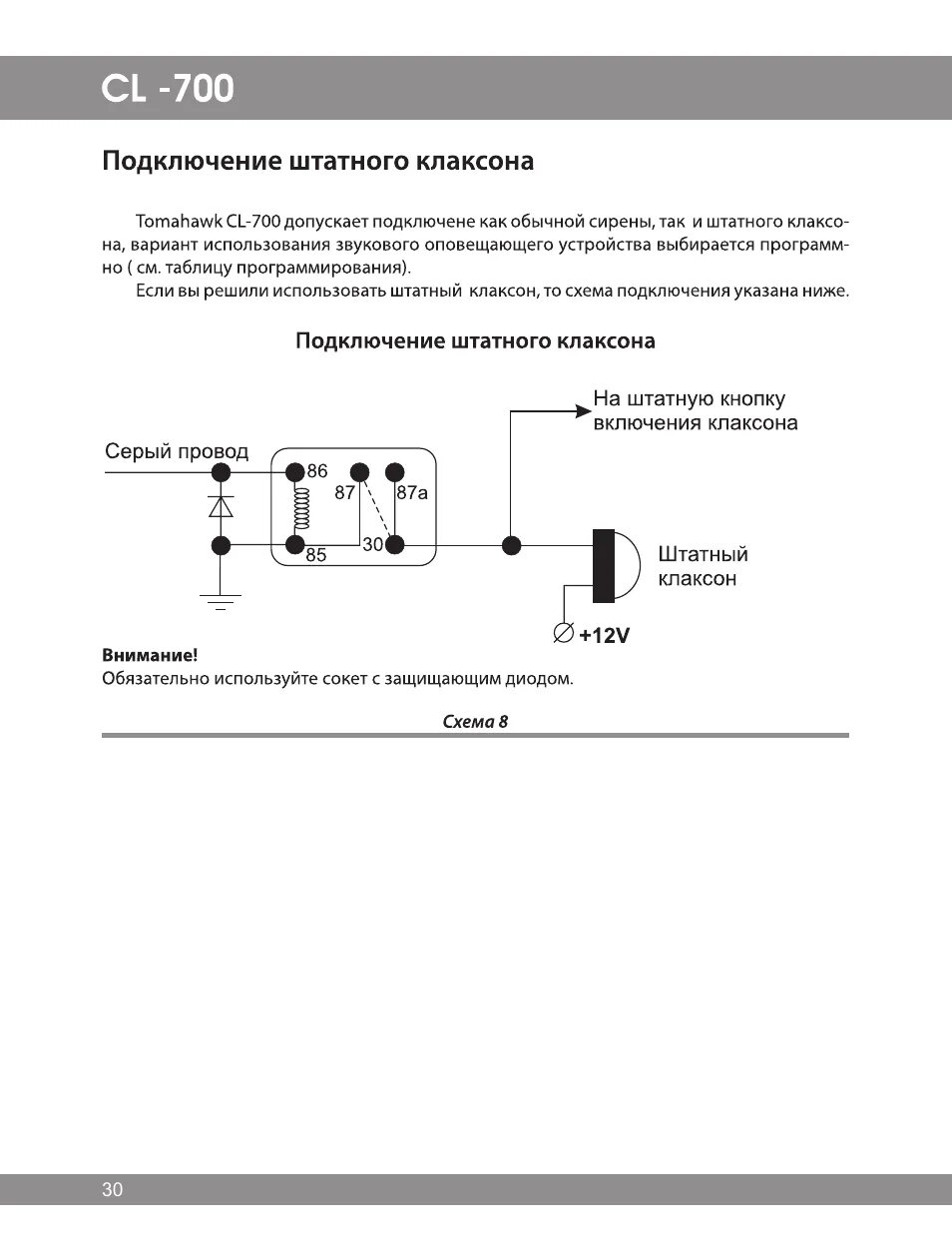 Подключение брелка