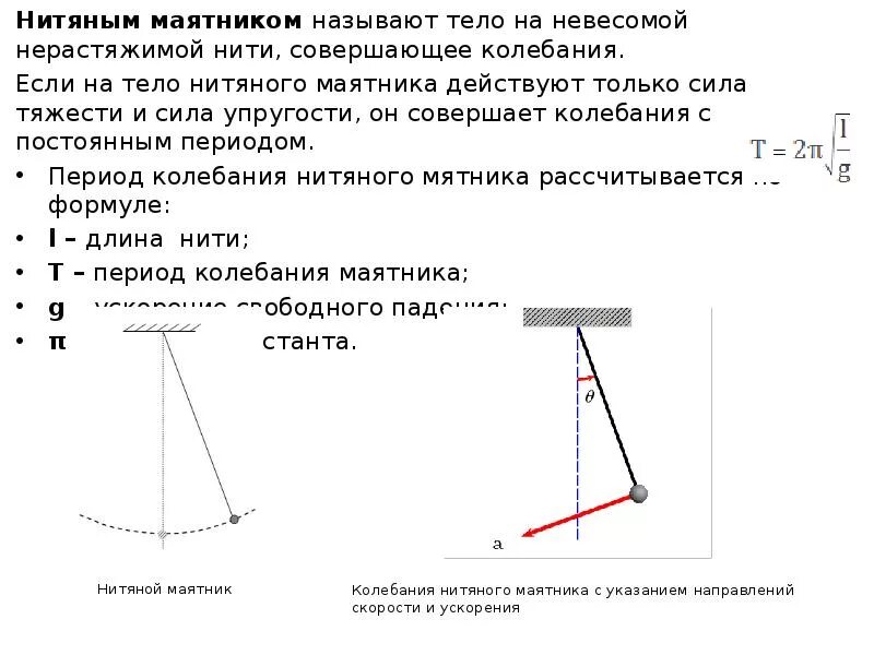 Движение маятника