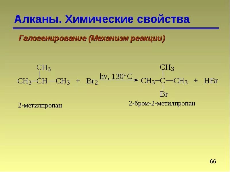 Бутан химические свойства