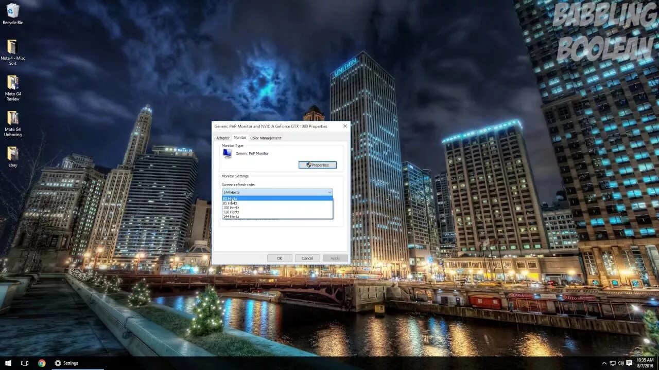Screen refresh rate